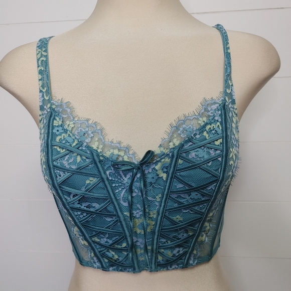 Victoria's Secret Teal Lace Up Bustier Size M - Picture 5 of 15